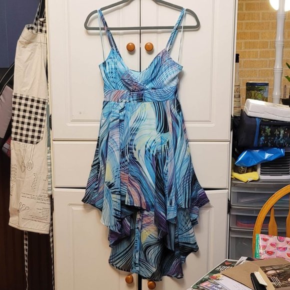 Diamond by Julien MacDonald Wave Fit & Flair High Low Dress - Picture 2 of 10